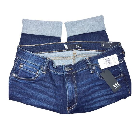 Kut From The Kloth Womens Dark Wash High Rise Boyfriend Jeans Plus Sz 12 W New - Picture 5 of 10